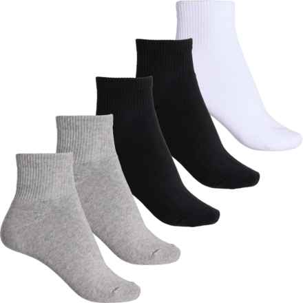CONSCIOUS CONNECTION Full Cushioned Socks -Organic Cotton, 5-Pack, Quarter Crew (For Men) in Grey/White/Black