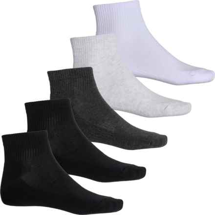 CONSCIOUS CONNECTION Half Cushion Arch Support Socks - Organic Cotton, 5-Pack, Quarter Crew (For Men) in Grey/White/Black
