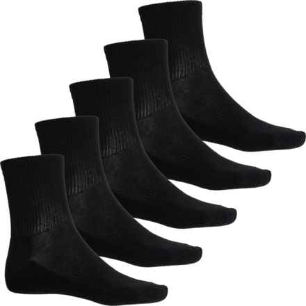 CONSCIOUS CONNECTION Half Cushion Athletic Socks - 5-Pack, Organic Cotton, Crew (For Men) in Black