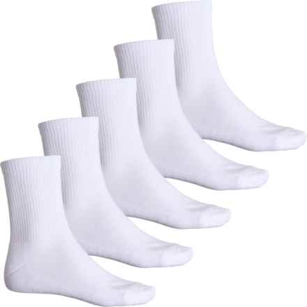 CONSCIOUS CONNECTION Half Cushion Athletic Socks - 5-Pack, Organic Cotton, Crew (For Men) in White