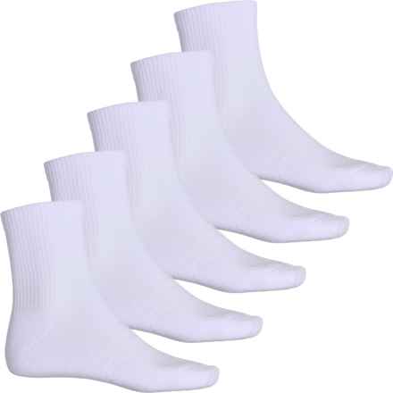 CONSCIOUS CONNECTION Half Cushion Athletic Socks - 5-Pack, Organic Cotton, Crew (For Men) in White