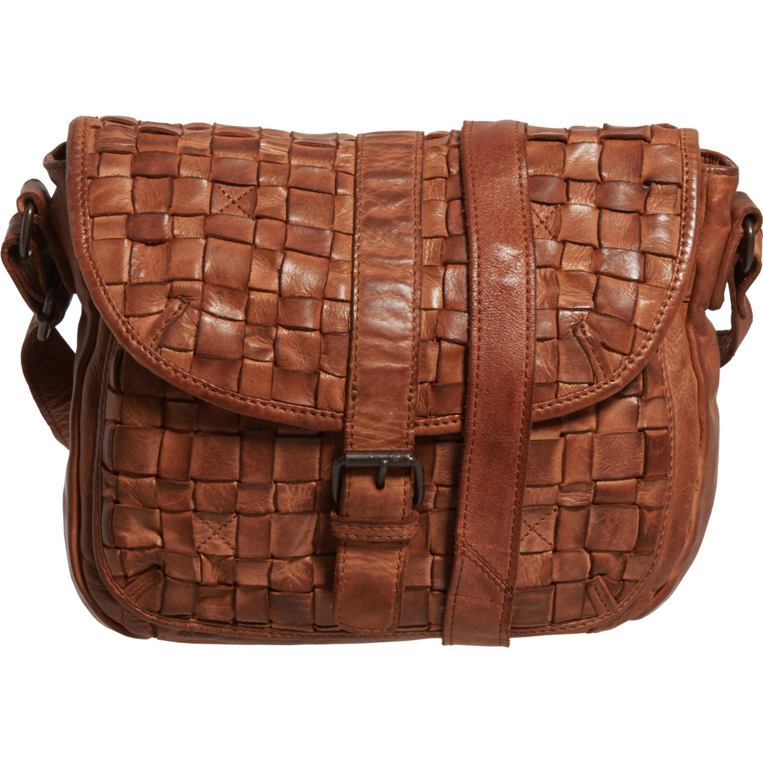 woven leather crossbody bag