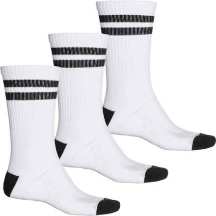 Converse Double Stripe Socks - 3-Pack, Crew (For Men) in White