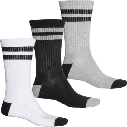 Converse Double Stripe Socks - 3-Pack, Crew (For Men) in White