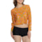 Coolibar Ocean Drive Cropped Rash Guard - UPF 50+, Long Sleeve in Apricot Crush