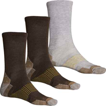 Copper Fit WorkGear Terry Socks - 3-Pack, Crew (For Men) in Dark Brown