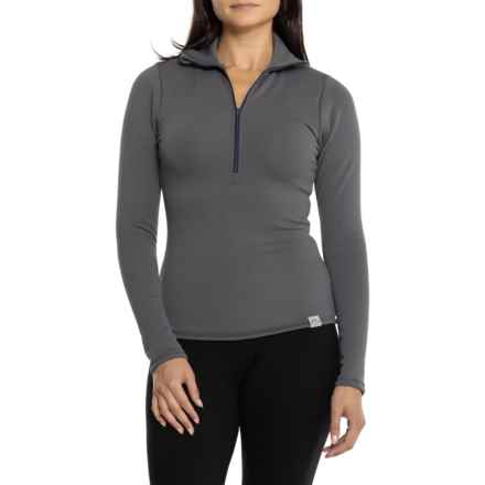 Corbeaux Bonnie Base Layer Top - Zip Neck, Long Sleeve in Ash