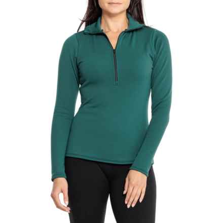 Corbeaux Bonnie Base Layer Top - Zip Neck, Long Sleeve in Pine