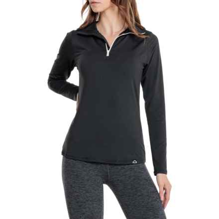 Corbeaux Zermatt Base Layer Top - UPF 50+, Zip Neck, Long Sleeve in Black