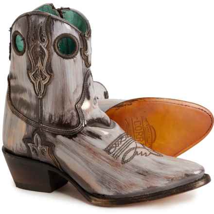 CORRAL Overlay, Embroidery and Cut Out Boots - 9”, Pointed Toe (For Women) in Black/Gold