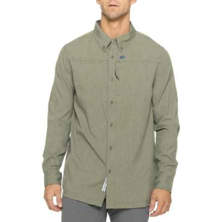 Costa Angler Tech Woven Shirt - UPF 30+, Long Sleeve in Moss Green Hthr