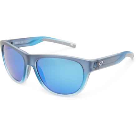 Costa Bayside Sunglasses - Polarized 580G Mirror Lenses in Matte Bahama Blue/Gray Blue Mirror