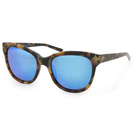 Costa Bimini Sunglasses - Polarized 580G Lenses in Shiny Vintage Tortoise/Blue Mirror