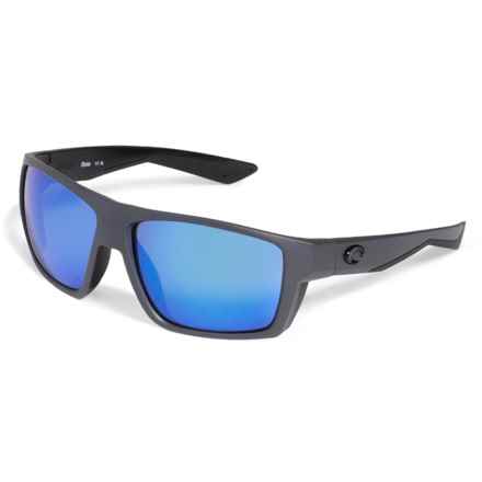 Costa Bloke Sunglasses - Polarized 580G Mirror Lenses in Matte Gray Matte Black/Blue Mirror 580G
