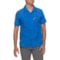 Costa Camp Tech Printed Woven Shirt - UPF 30, Short Sleeve in Tropical Sauna Blue