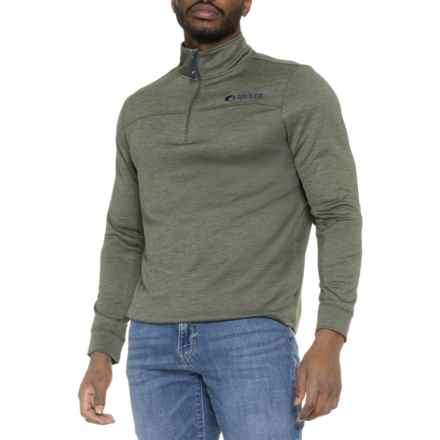 Costa Harbor Fleece Sweater - Zip Neck in Moss Green Hthr