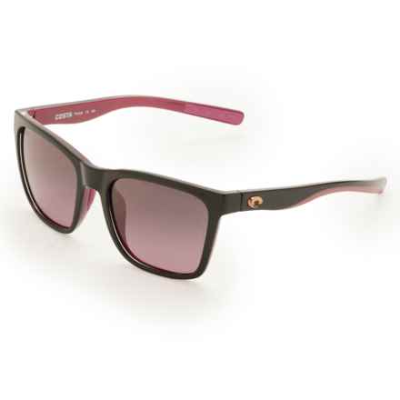 Costa Panga Sunglasses - Polarized 580G Lenses in Black/Crystal/Fuchsia/Rose Gradient 580G