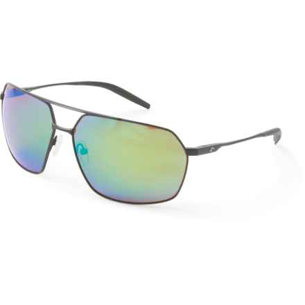 Costa Pilothouse Sunglasses - Polarized 580P Mirror Lenses (For Men) in Matte Black/Green Mirror