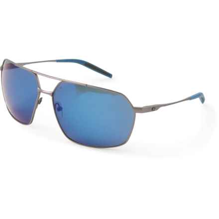 Costa Pilothouse Sunglasses - Polarized 580P Mirror Lenses (For Men) in Matte Dark Gunmetal/Blue Mirror
