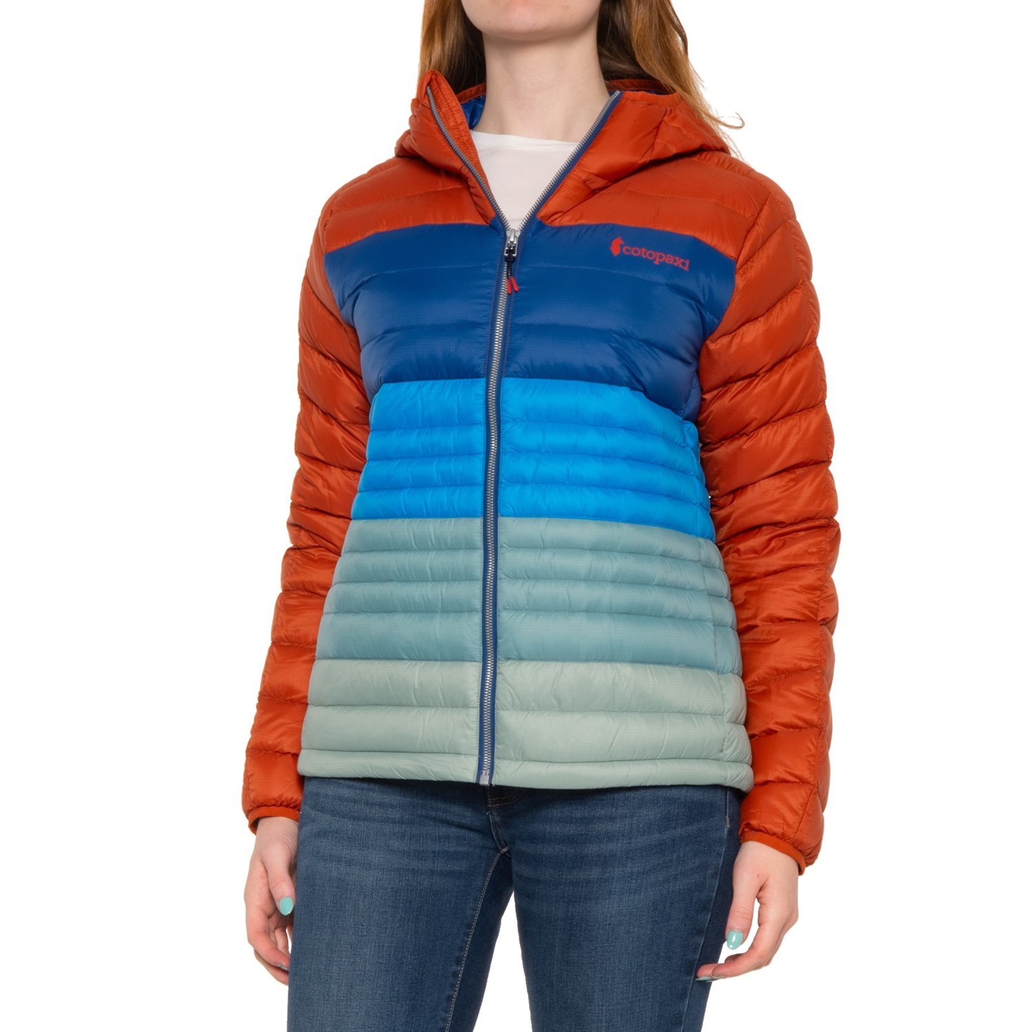 Cotopaxi Fuego Colorblock Down Hooded Jacket 800 Fill Power Save 52