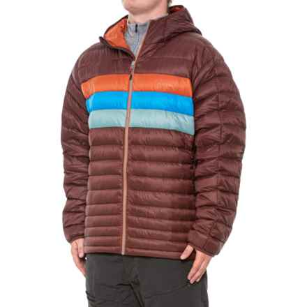 Cotopaxi Fuego Down Hooded Jacket - 800 Fill Power in Chestnut Stripes