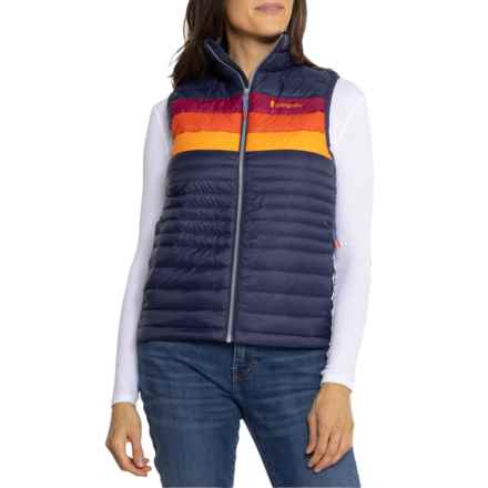 Cotopaxi Fuego Down Vest - 800 Fill Power in Maritime & Raspberry Stripes