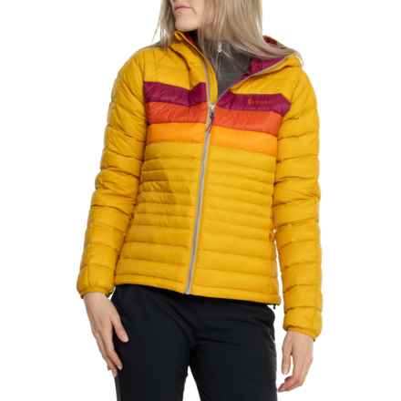 Cotopaxi Fuego Hooded Down Jacket - 800 Fill Power in Amber Stripes