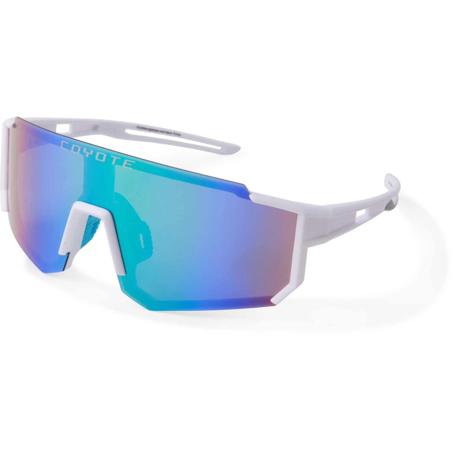 Coyote Vision USA Cobra M.White Blue Shift Single Lens Street & Sport Polarized Sunglasses Matte White & Blue Shift