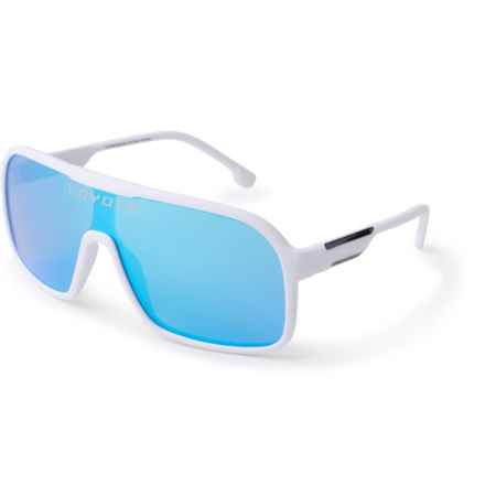 Coyote Eyewear Adder Sunglasses - Polarized Mirror Lens (For Men and Women) in White/Blue Mirror Lens