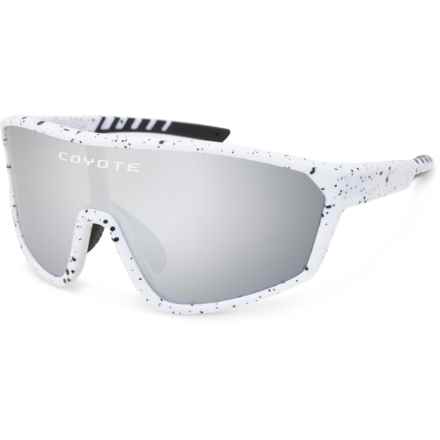 Coyote Eyewear Anaconda Shield Sunglasses - Polarized Mirror Lens in White Speck/Silver Mirror Lens - Closeouts