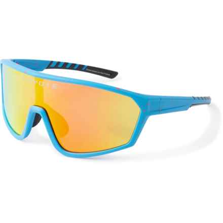 Coyote Eyewear Anaconda Sunglasses - Polarized Mirror Lens (For Men and Women) in Blue/Black Speckled/Red Mirror Lens