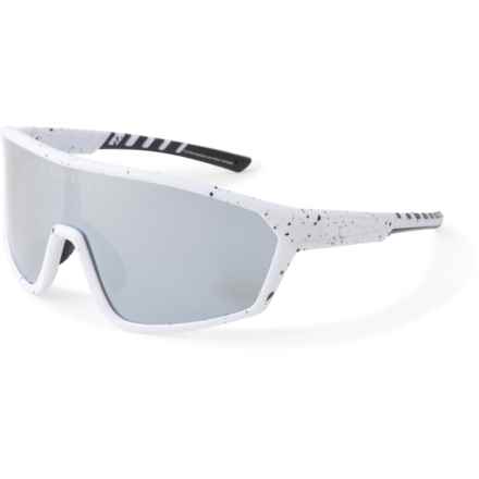 Coyote Eyewear Anaconda Sunglasses - Polarized Mirror Lens (For Men and Women) in White/Black Speckle/Silver Mirror Lens