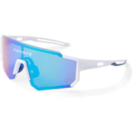 Coyote Eyewear Cobra Sunglasses - Polarized Mirror Lens in White/Blue