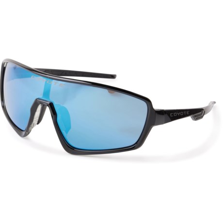 Coyote Kaos Sunglasses - Polarized Mirror Lens (For Men and Women) in Black/Blue