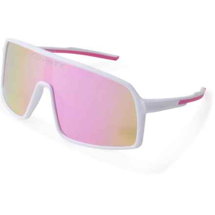 Coyote Mamba Sunglasses - Polarized Mirror Lens (For Men and Women) in White/Pink/Gold