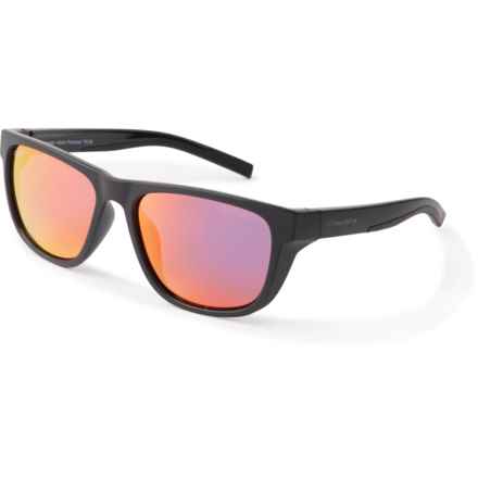 Coyote Redfin Sunglasses - Polarized Mirror Lenses (For Men and Women) in Matte Black/Red Mirror