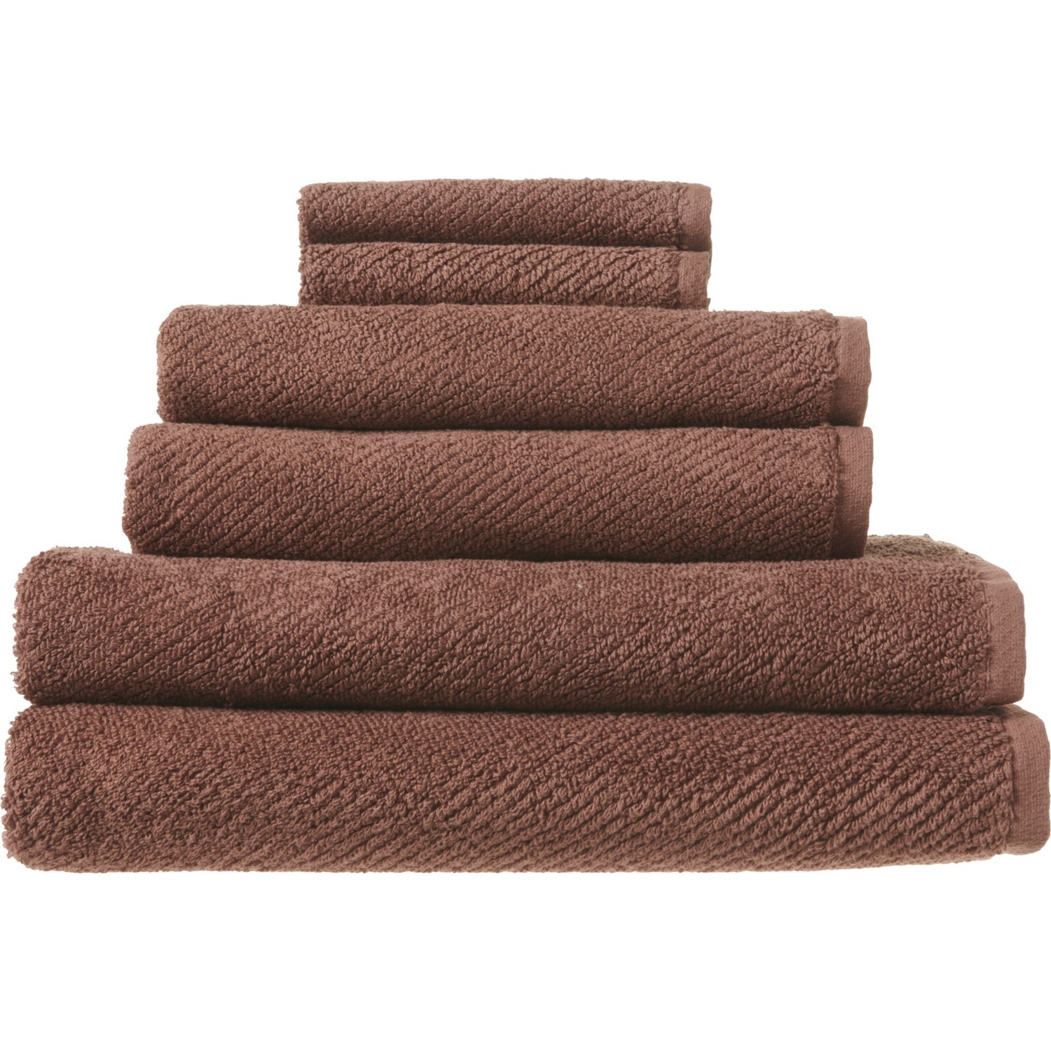 Coyuchi Air Weight Organic Bath Towel Set 550 gsm, 6Piece, Redwood