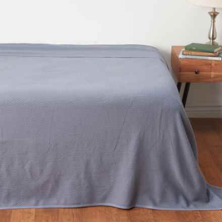 Coyuchi King Honeycomb Organic Cotton Blanket - French Blue in French Blue
