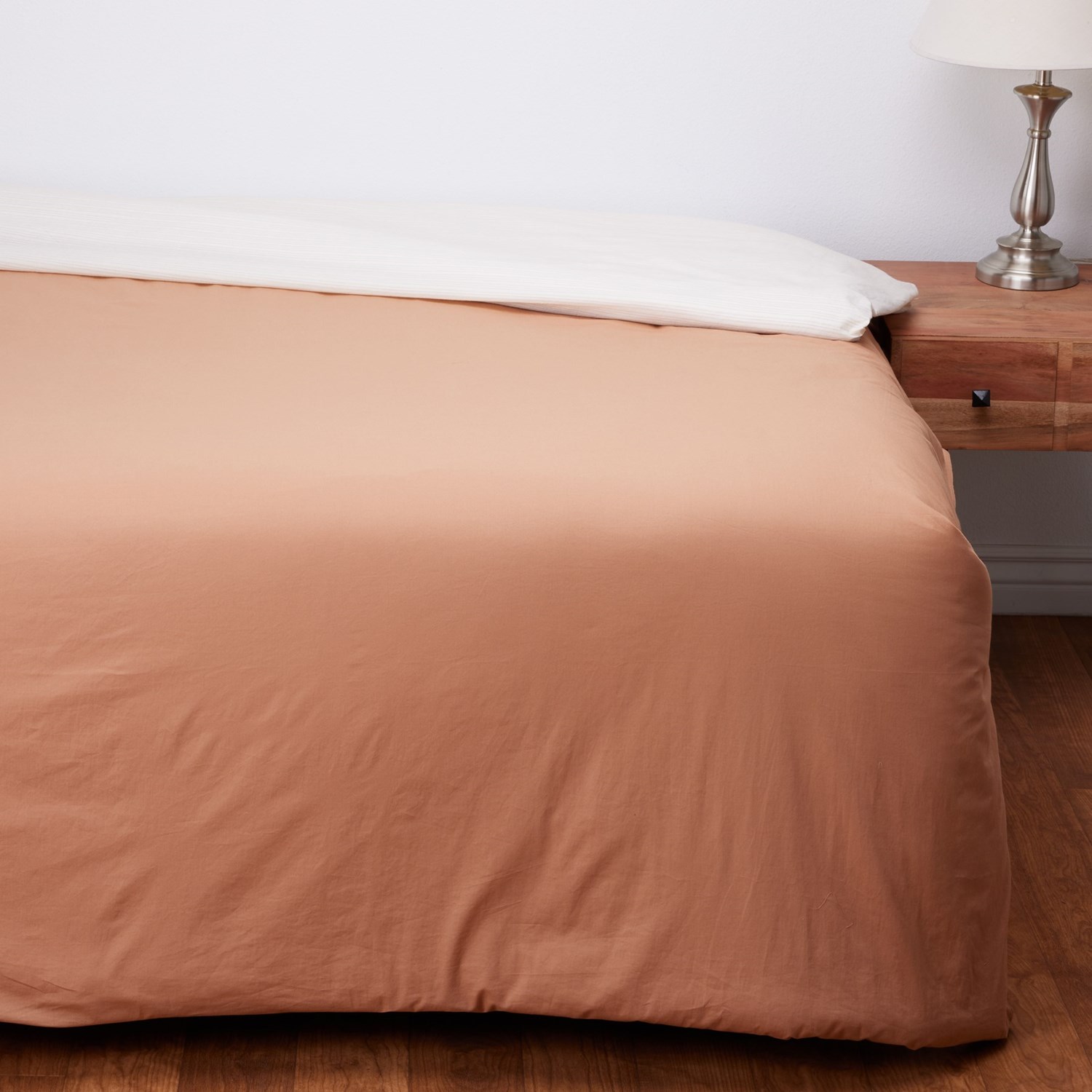 Coyuchi King Reversible Crinkled Organic Cotton Percale Duvet Cover