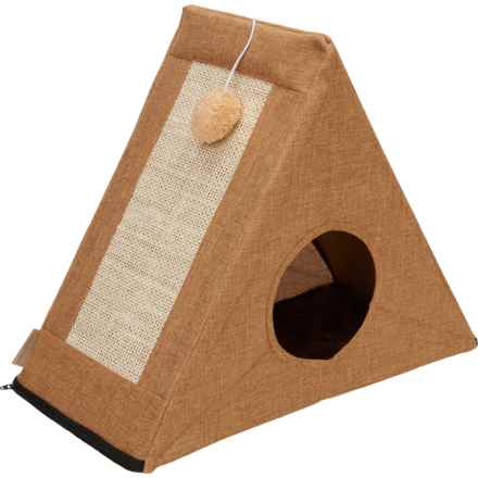 Cozy Paws Folding Cat Cave - 20x16x10” in Taupe