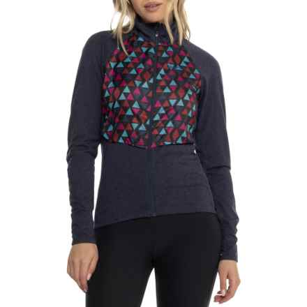 Craft Sportswear ADV SubZ Cycling Jersey - Merino Wool, Full Zip, Long Sleeve in Blaze/Multi