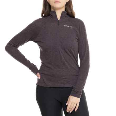 Craft Sportswear ADV SubZ T-Shirt - Long Sleeve, Zip Neck in Dk Plum/Melange
