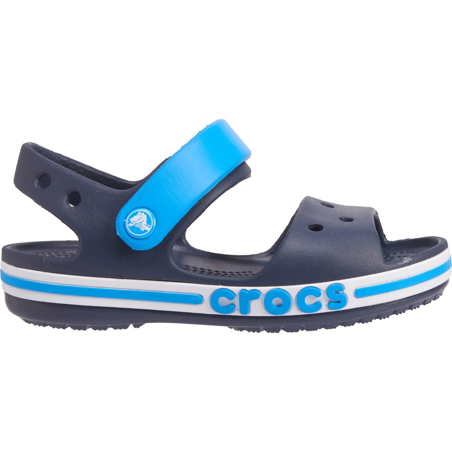 crocs bayaband navy flip flops