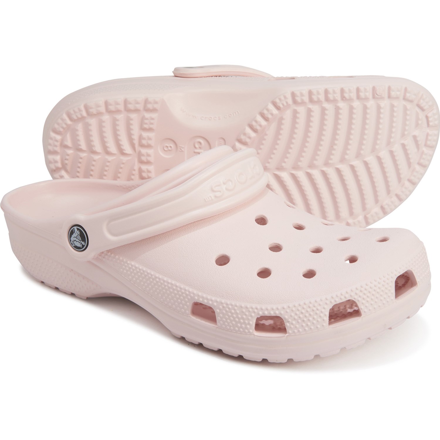 barely pink crocs size 7