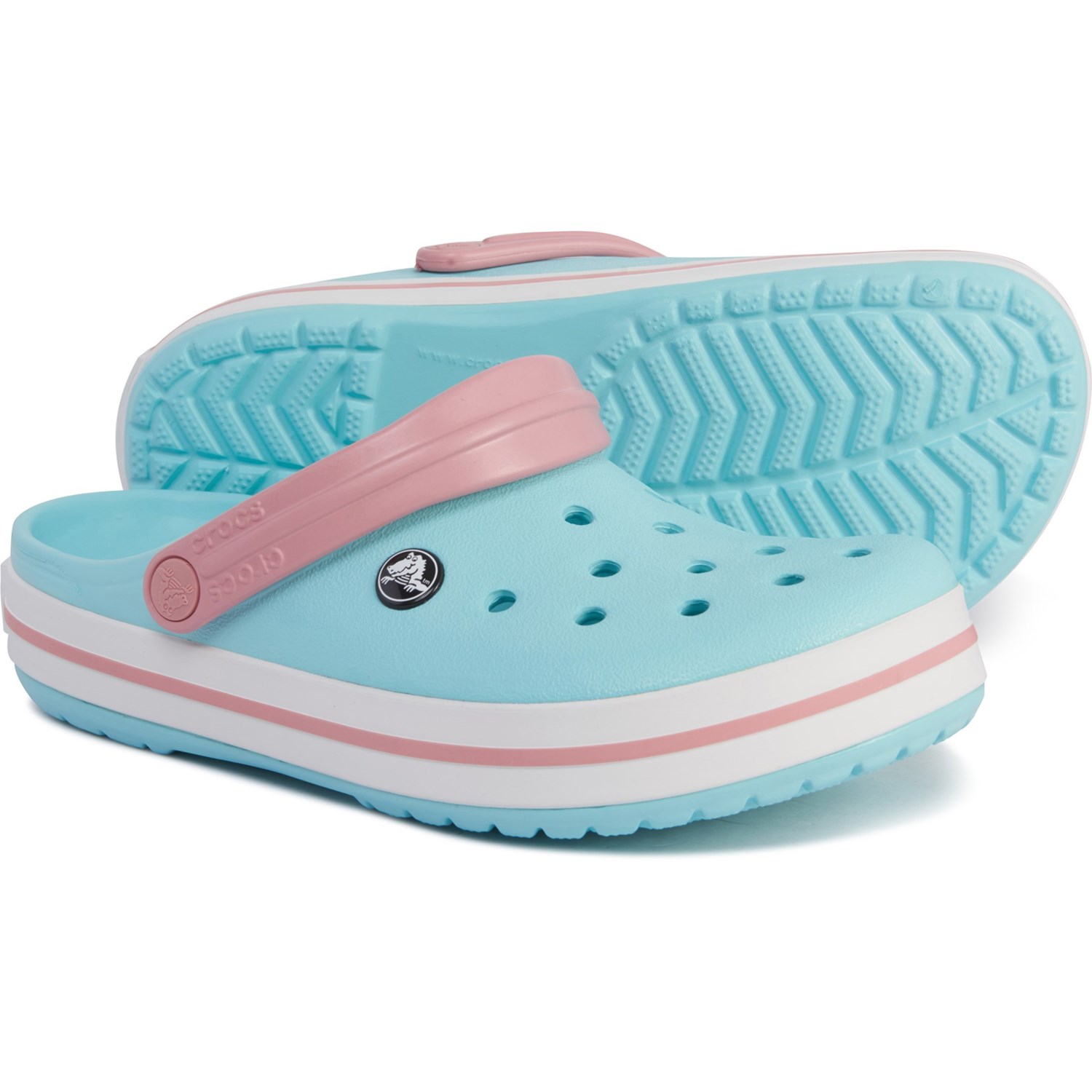 crocs crocband ice blue white