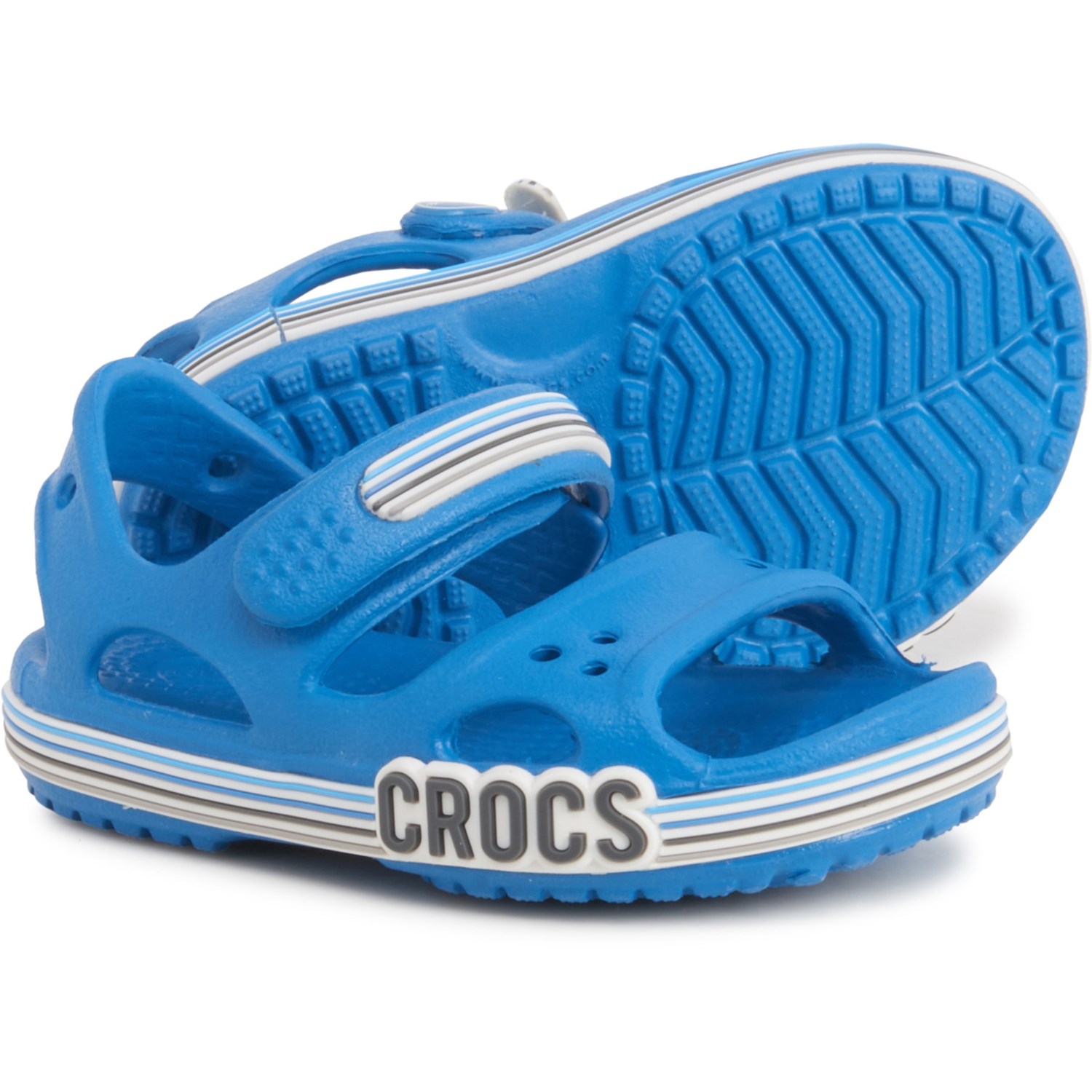 Crocs Crocband Logo Stripe Sandals (For Toddler Boys) Save 50