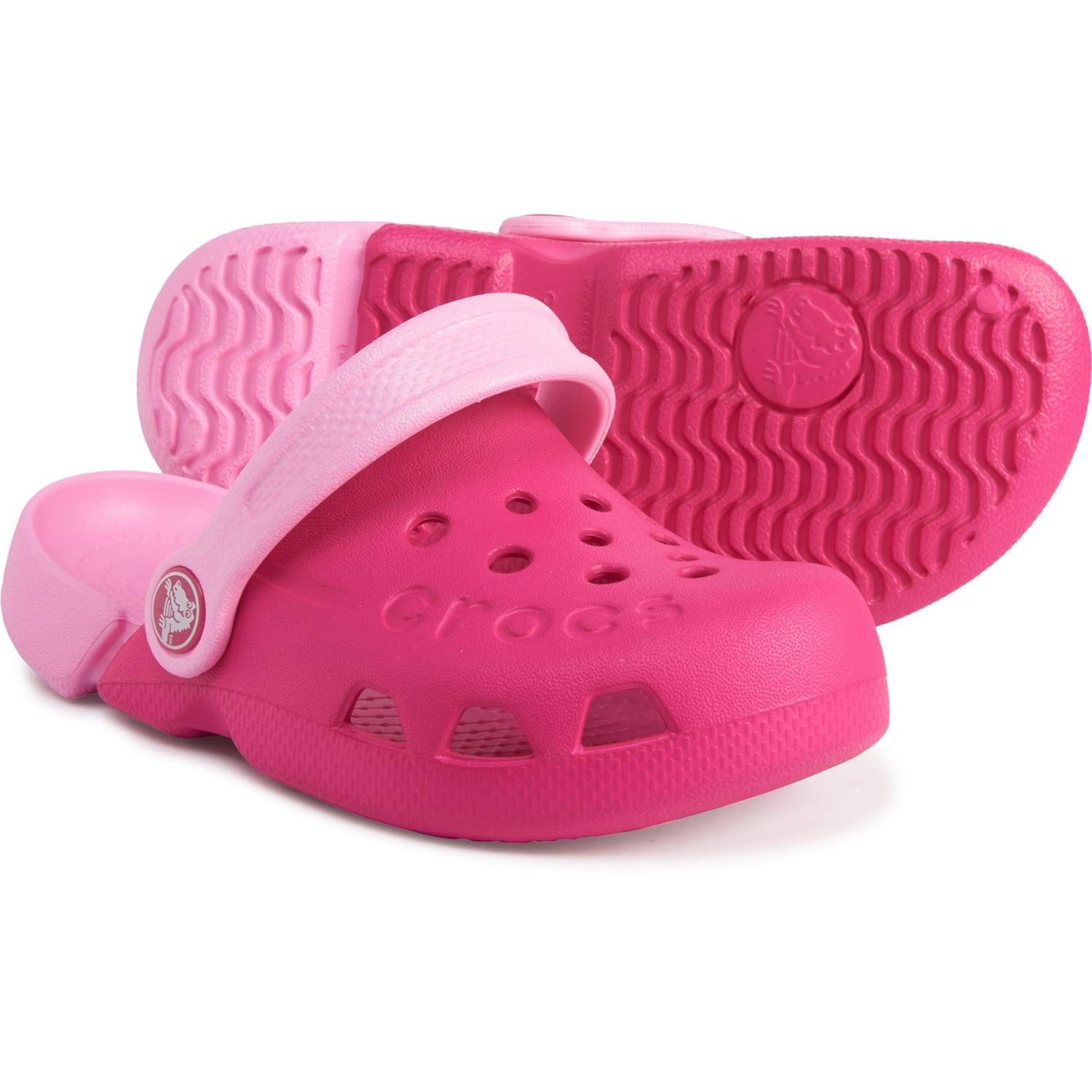 girls pink crocs