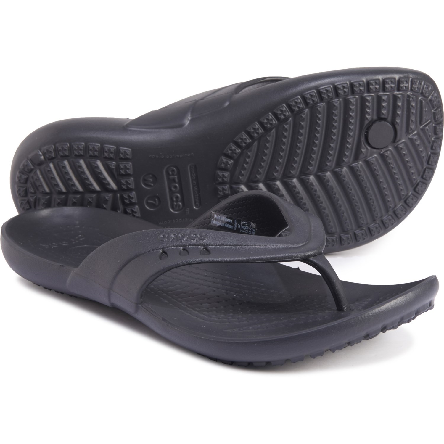 crocs black women's flip flops