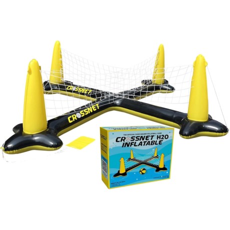 CROSSNET Inflatable Four Square Volleyball Game in Black/Yellow