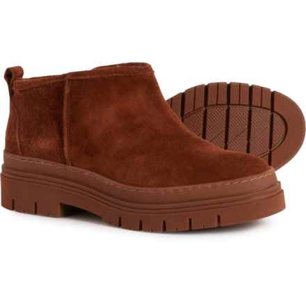 CRUZA TENDENCIA Made in Portugal Mia Shearling-Lined Mini Boots - Suede (For Women) in Chestnut